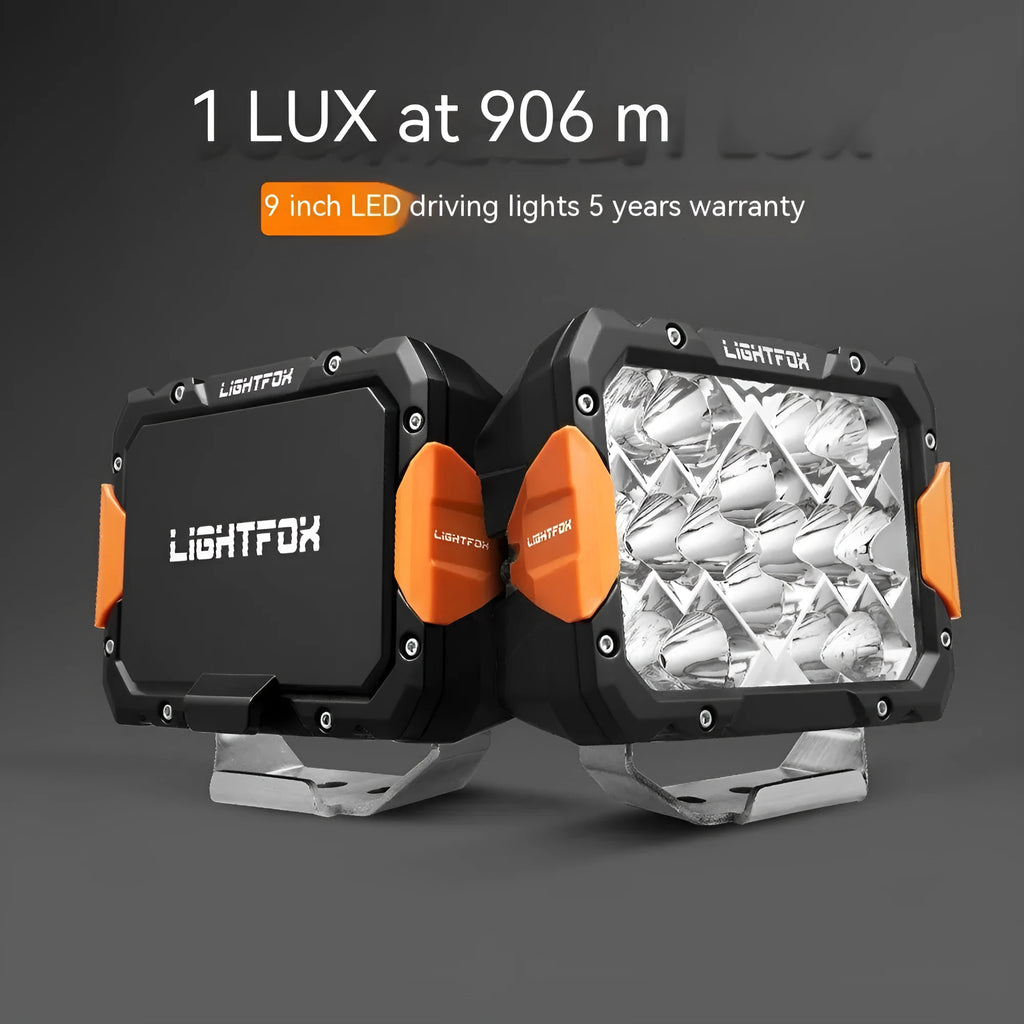Black aluminium LED front bumper light bars for off-road vehicle installation