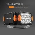 Black aluminium LED front bumper light bars for off-road vehicle installation