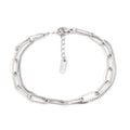 Women's double layer geometric bracelet in gold or silver with stainless steel construction