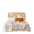 Cotton towel blanket with a geometric pattern in modern style, laid flat.