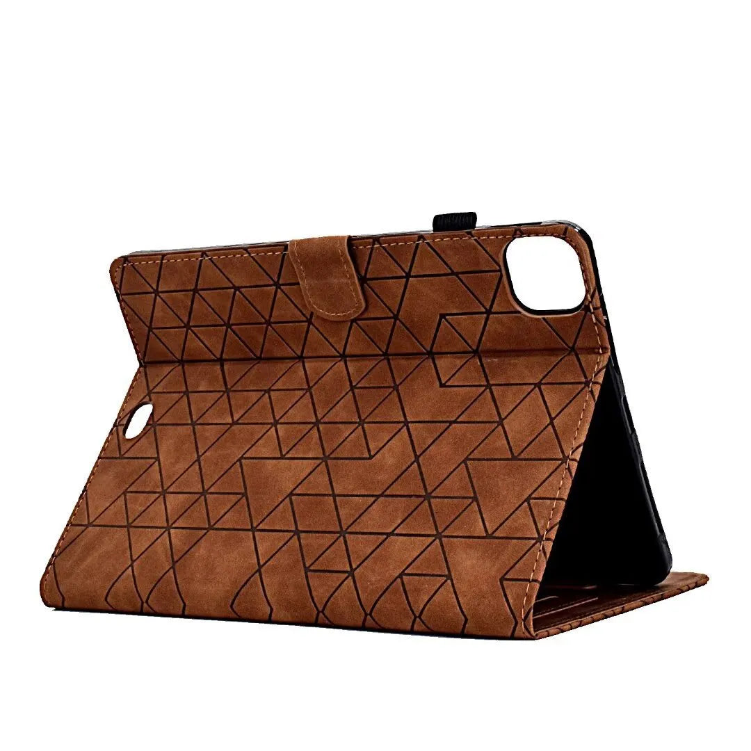 iPad leather case with diamond frosted finish and built-in card holder for iPad Pro 11