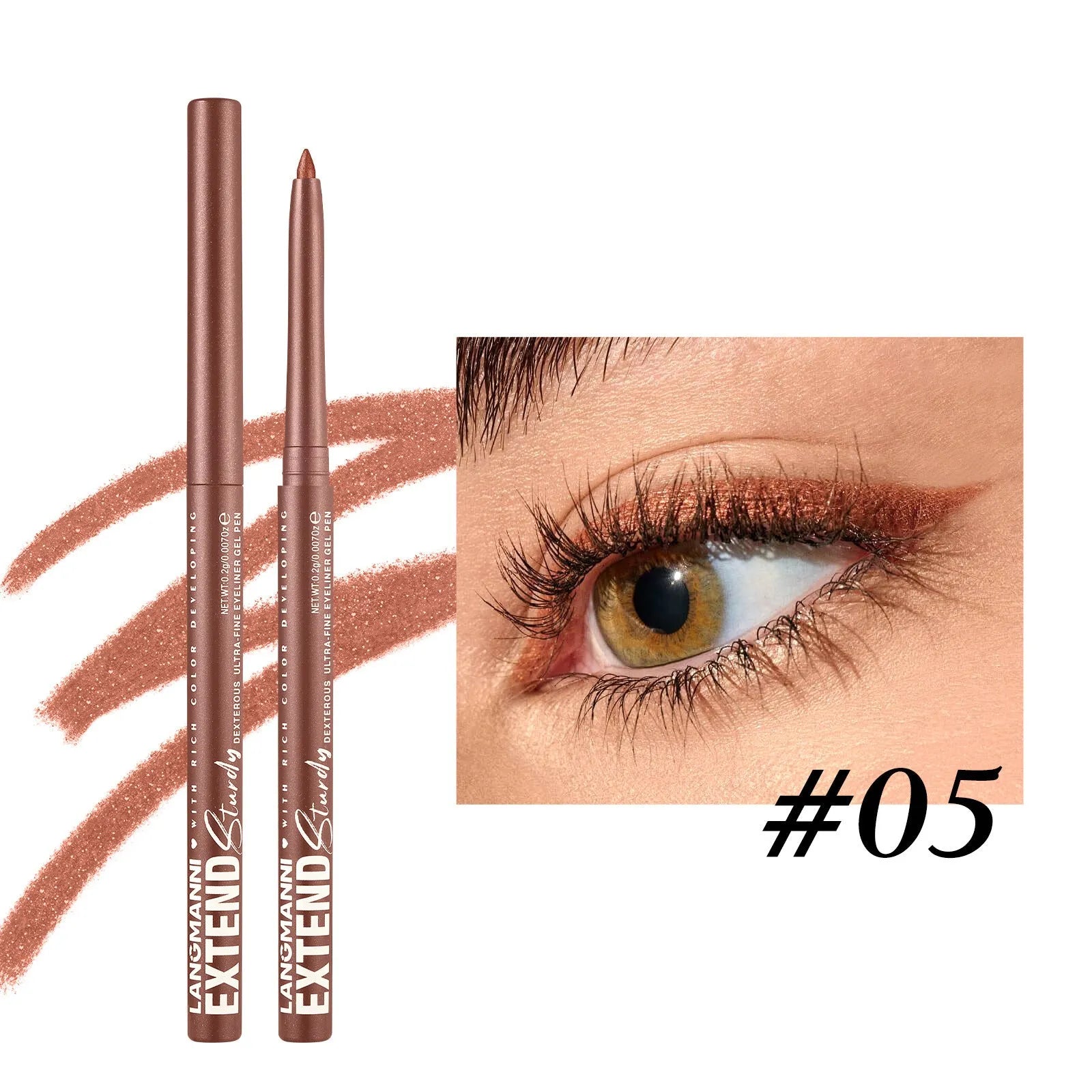 12 colourful gel glitter eyeliner pencils with waterproof formula in matte metallic pearl finishes