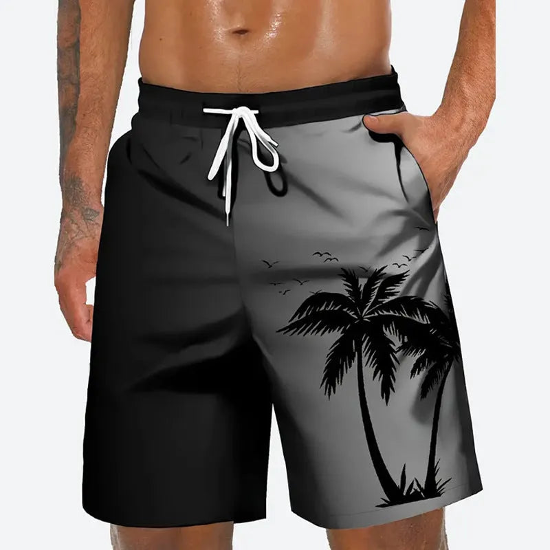 Men's loose-fit polyester summer shorts for beach leisure wear in various colours and sizes