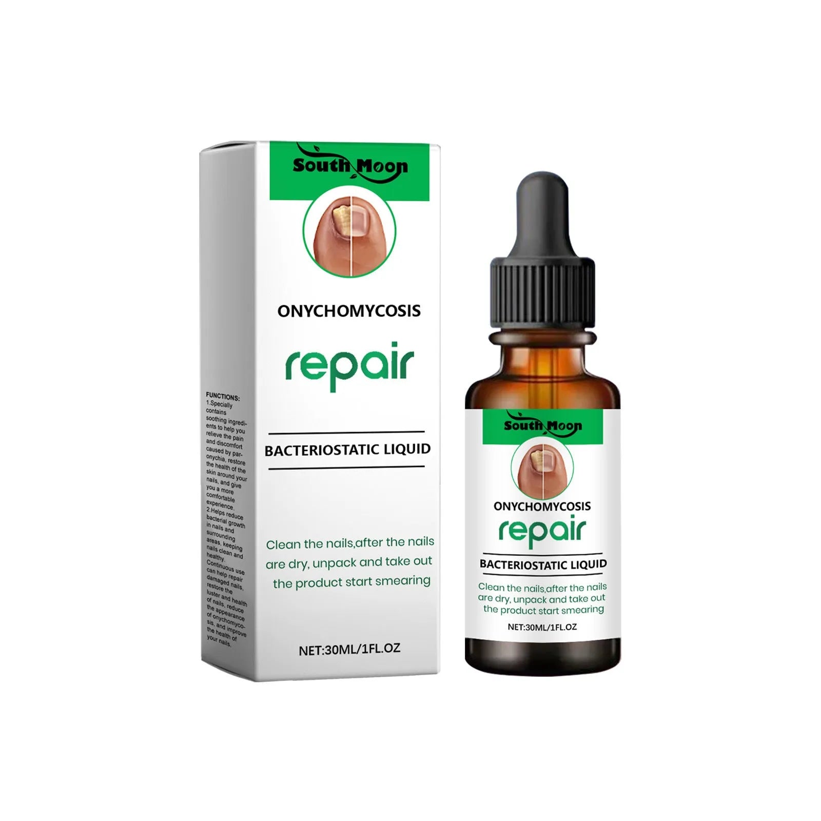 30ml bottle of transparent nail care nursing solution for gentle daily cleaning