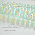 Set of electroplated Cat's Eye false nails showing Aurora armour style on short ladder sized nails.