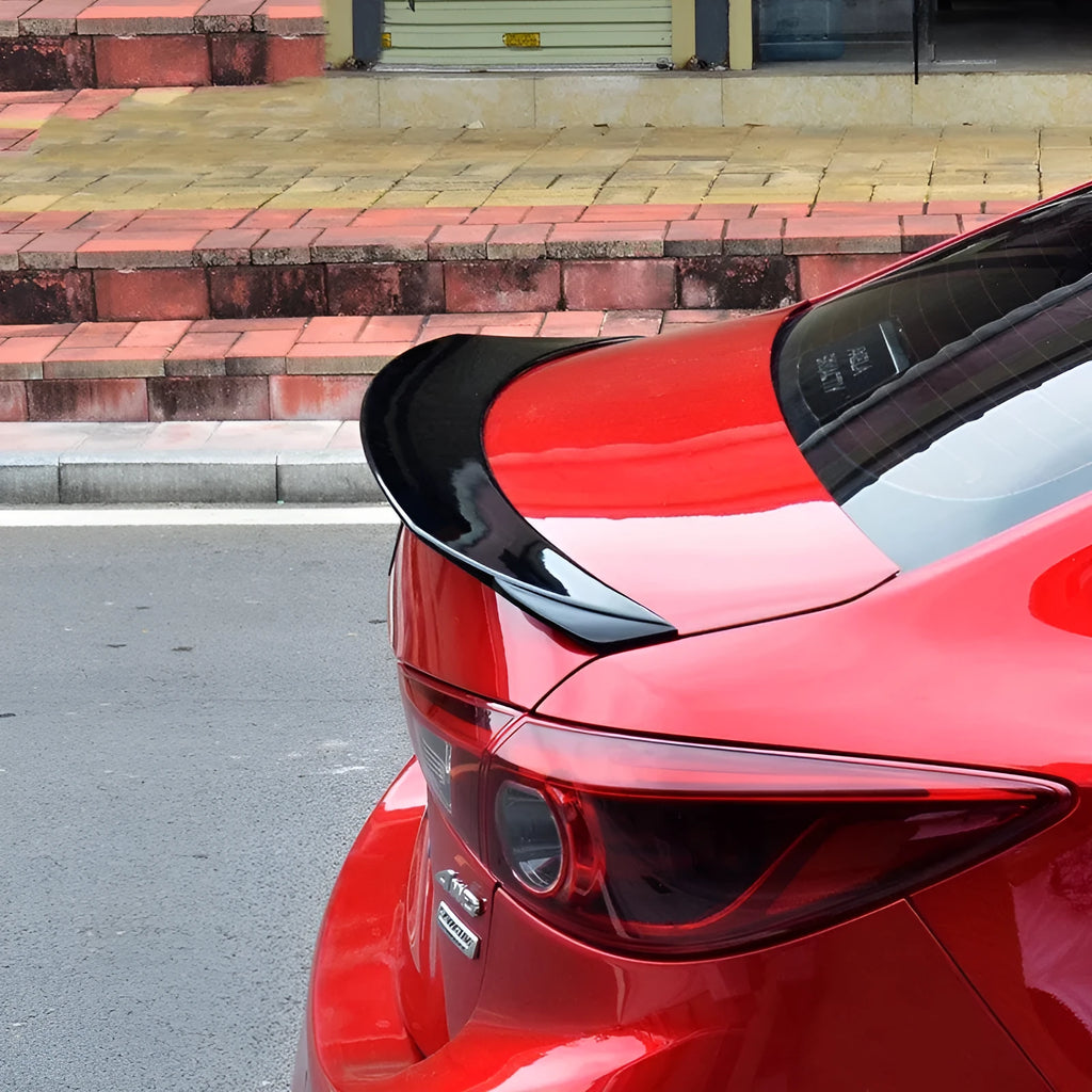 Bright black tail trim for Mazda 3 Axela Exela 2014-2021 models - sports blade design