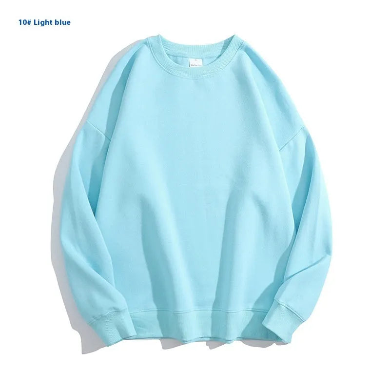 Cotton off shoulder loose pullover sweater in a solid colour with round neck and long sleeves.