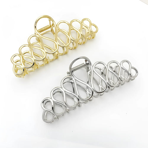 Gold and silver alloy hair clip with tassel detail for updo hairstyles
