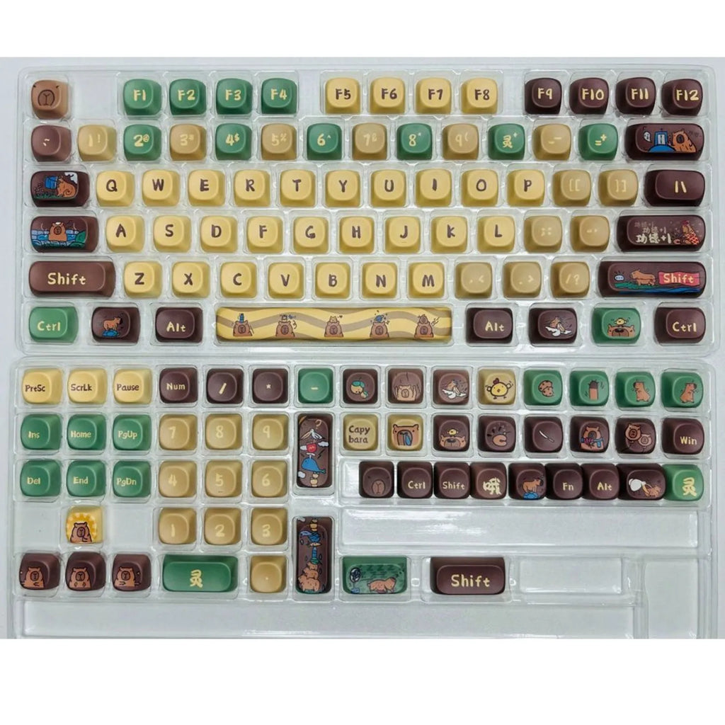 Capabala 130-key ABS mechanical keyboard keycap set with MOA height profile