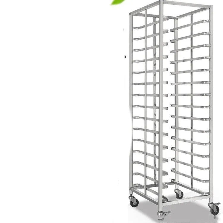 Stainless steel six-layer baking tray rack with lock mechanism for commercial kitchens