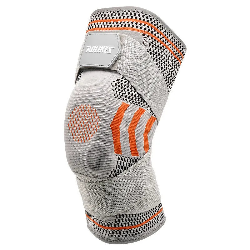 Outdoor exercise leg guard set nylon knee pads in black and gray for cycling and running