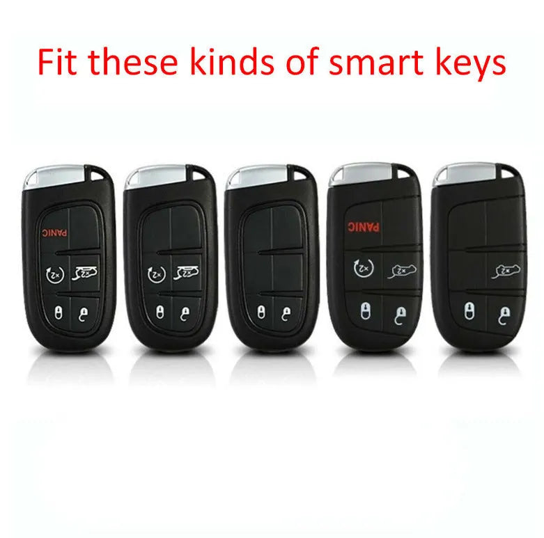 Carbon fibre silicone car key case for Dodge Chrysler Fiat remote key protection
