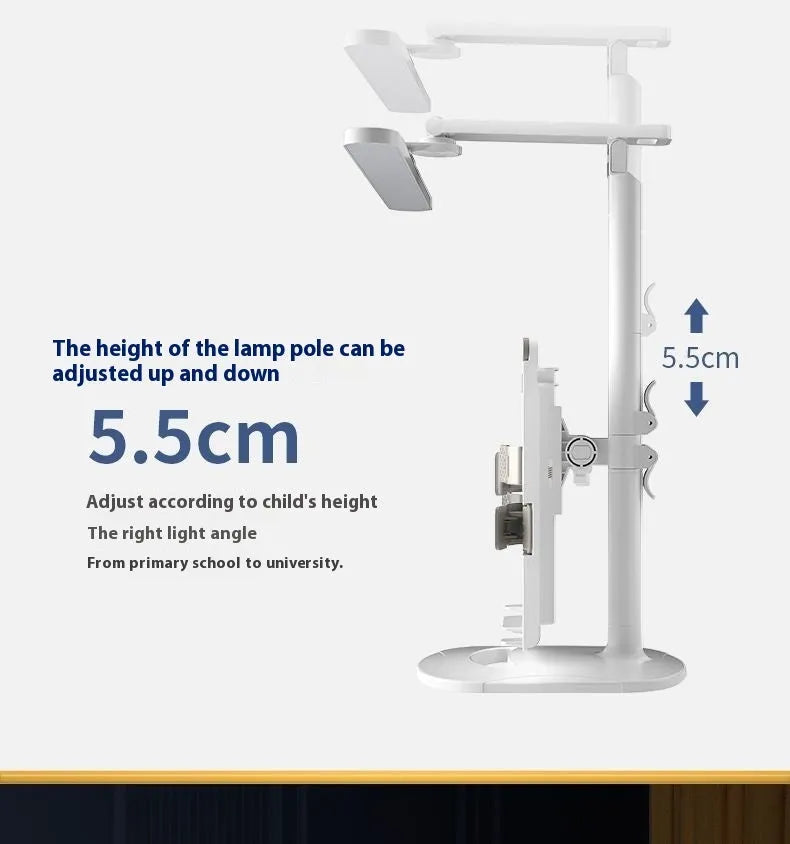 Adjustable reading table lamp with three-speed colour temperature control and USB charging capability