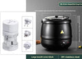 Black stainless steel 10L electric heating insulation pot with large mouth opening and steel cover