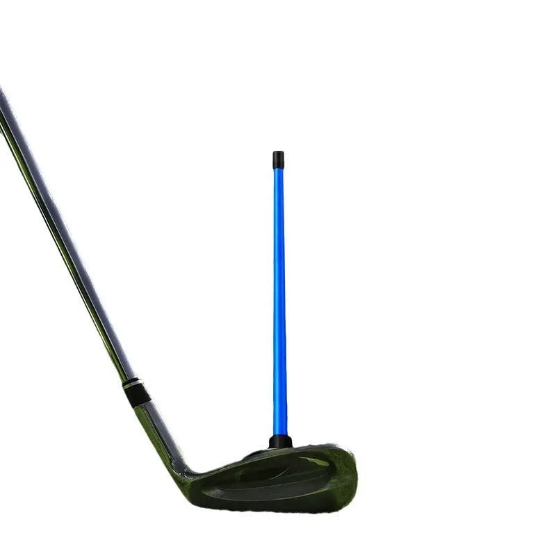 Red and blue aluminium golf swing trainer with magnetic baseball bar alignment tool