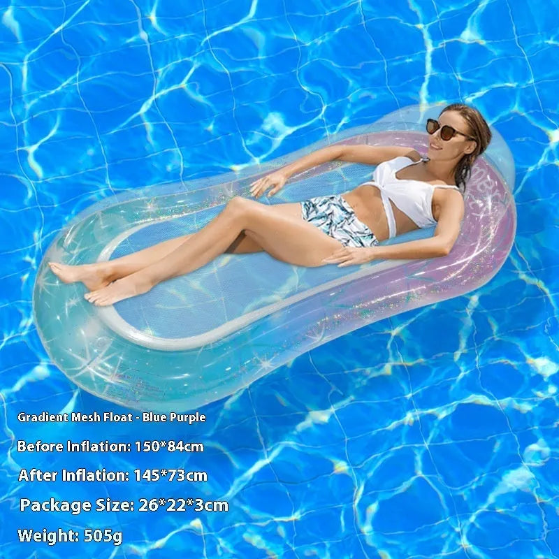 PVC inflatable floating row pool float in a choice of colours and designs including watermelon and flamingo.