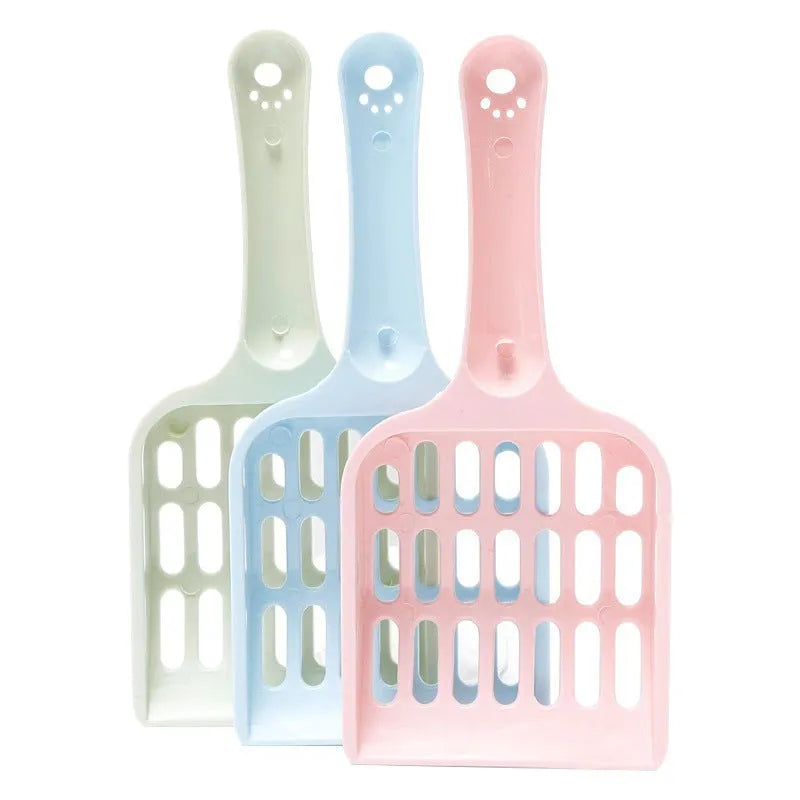 Plastic cat litter shovel in pink, 19.5x8x2.5cm, for small cleaning tasks