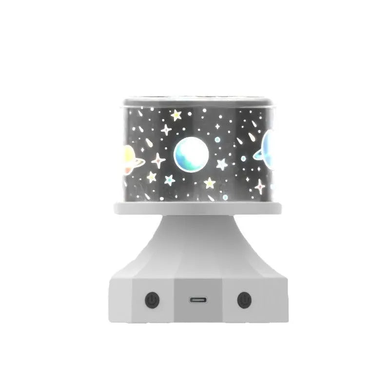 Creative star light projection lamp with Bluetooth stereo showing multiple music-synchronised patterns