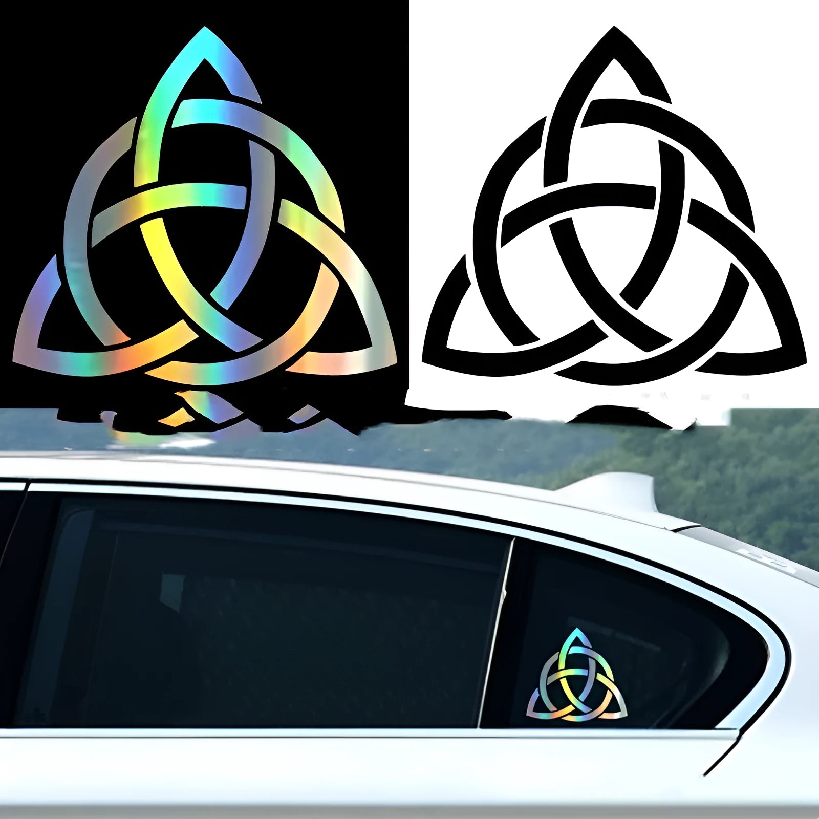 Waterproof automobile sticker for car body decoration in black, white, and laser colour options
