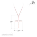 S925 sterling silver necklace with cross pendant on adjustable O-chain in gold, platinum, or rose gold finish
