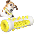 Natural rubber dog dental chew toy in blue colour, showing stick shape for teeth cleaning.