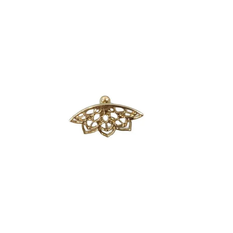 Spider web geometric mesh stud earrings in gold and silver electroplated colours