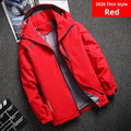 Lightweight waterproof hooded jacket in polyester loose fit, available in multiple colours for spring autumn outdoor wear