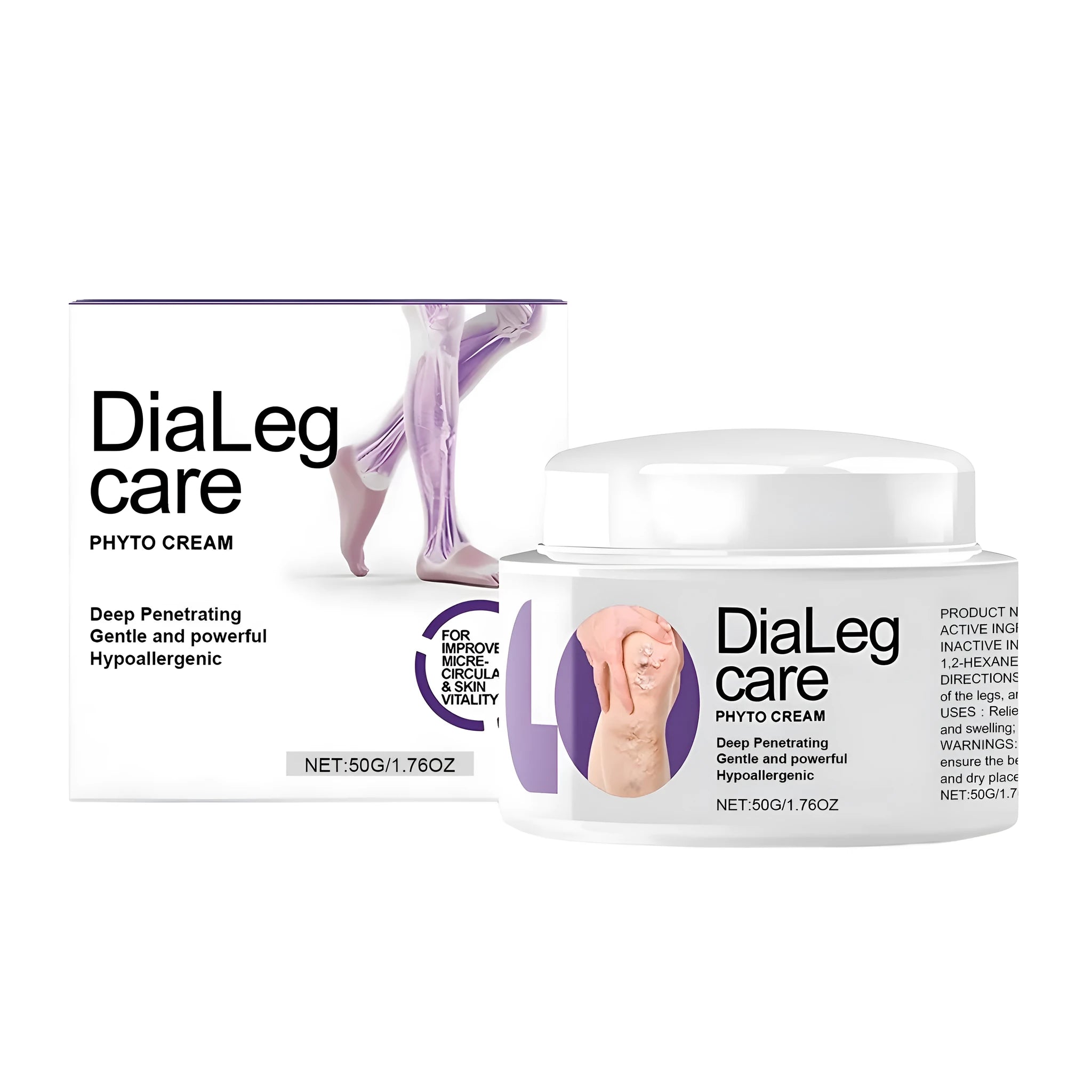 50g tube of varicose vein care cream with shea butter and mint leaves.