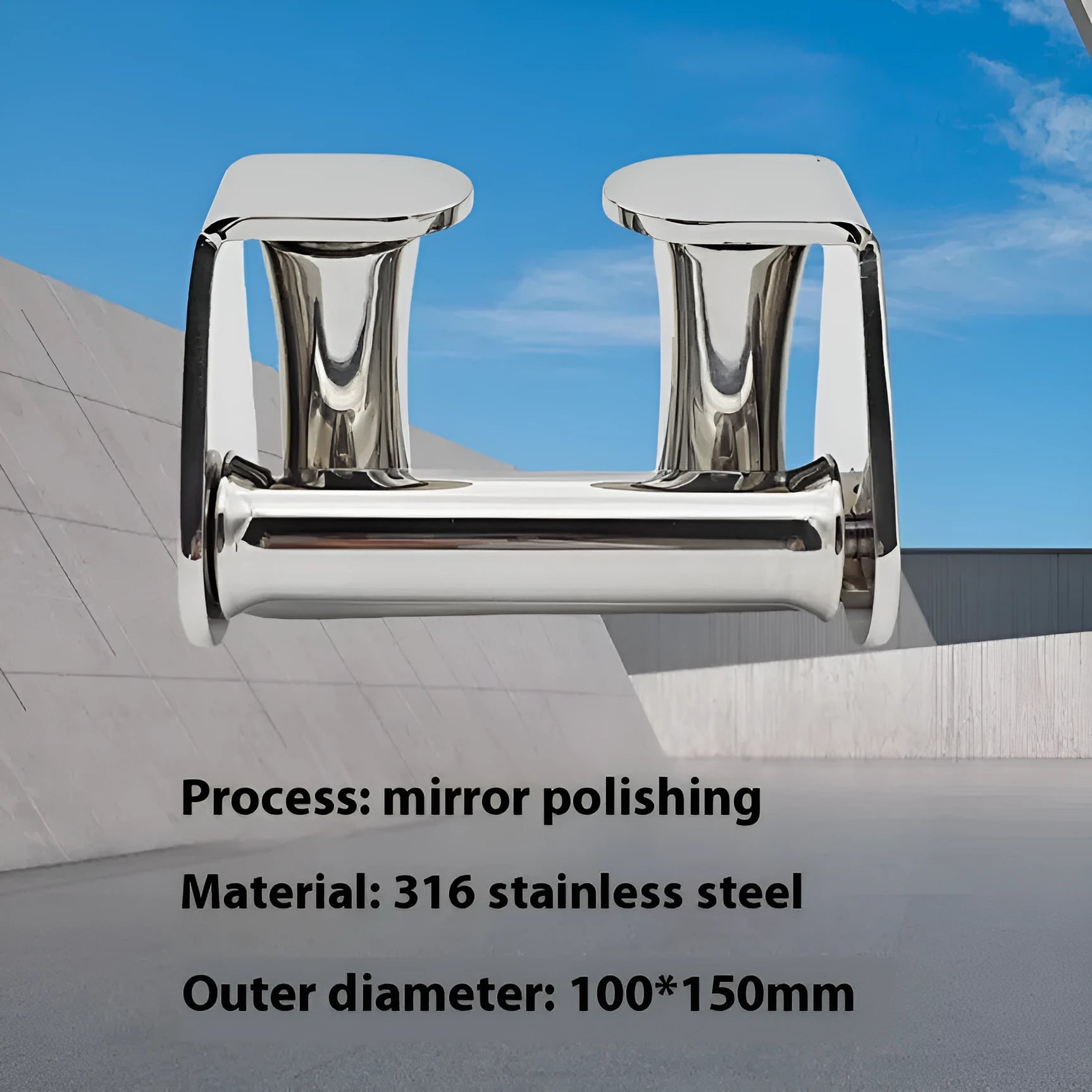 316 stainless steel solid roller guide anchor wheel seat with mirror polish, 100x150mm for yacht marine hardware