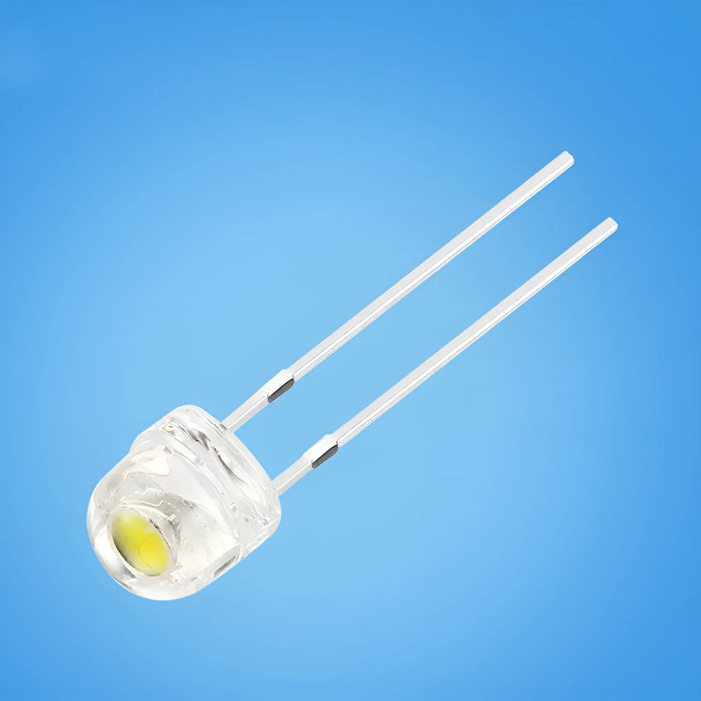 High brightness F5 straw hat white light emitting diode lamp bead with two metal leads