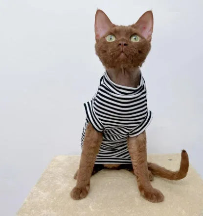 Green striped stretch fleece vest for dogs and cats, size XS to XXL