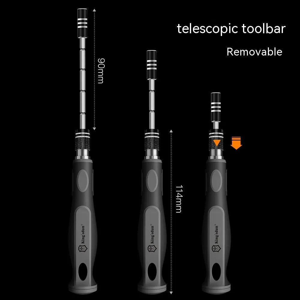 32 in 1 screwdriver set with 30 bits in neutral storage case measuring 130 x 75 x 37 mm