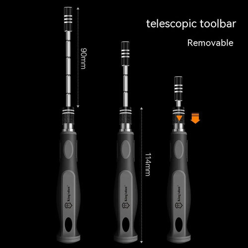 32 in 1 screwdriver set with 30 bits in neutral storage case measuring 130 x 75 x 37 mm