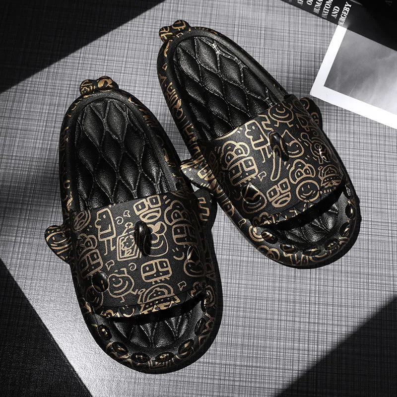 Shark design EVA home slippers open toe casual style available sizes 36-45