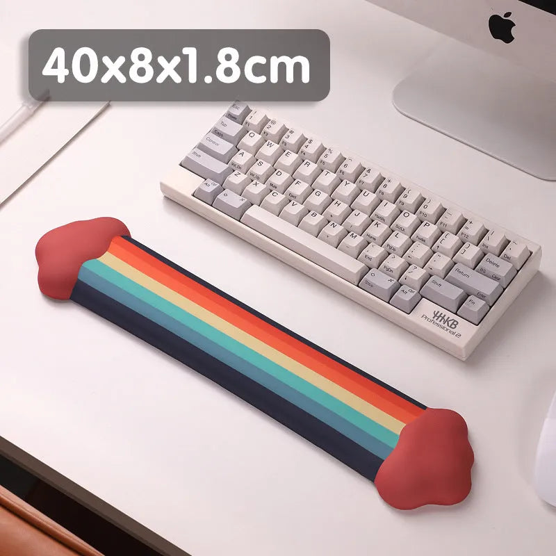 Silicone gel wrist rest mouse pad and matching keyboard support pad with cloud pattern in chosen colour.