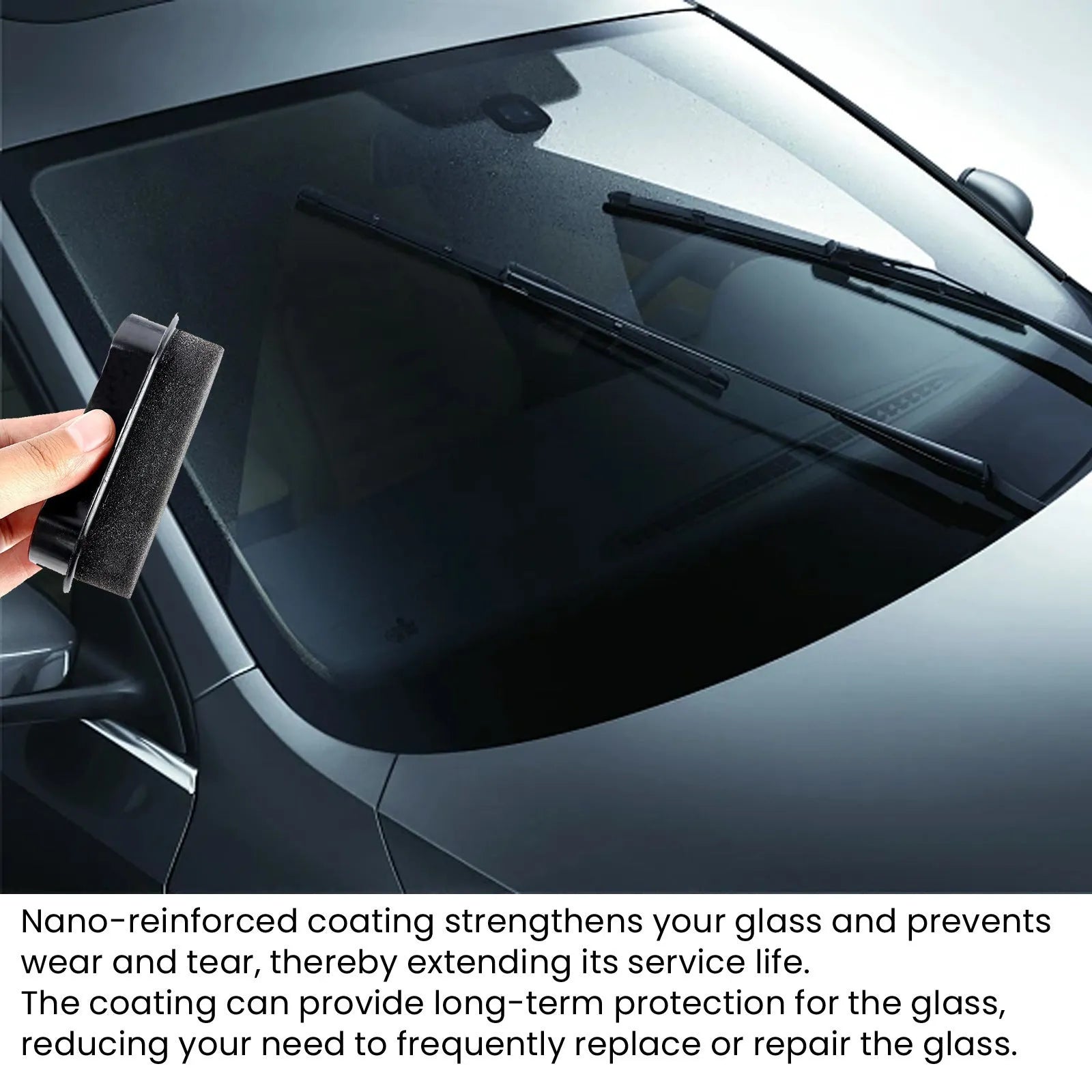 Car cleaning sponge mop for windshield hydrophobic window brightening reinforced sponge