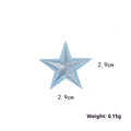 Five-pointed star embroidery label cloth stickers in assorted colours for clothing decoration