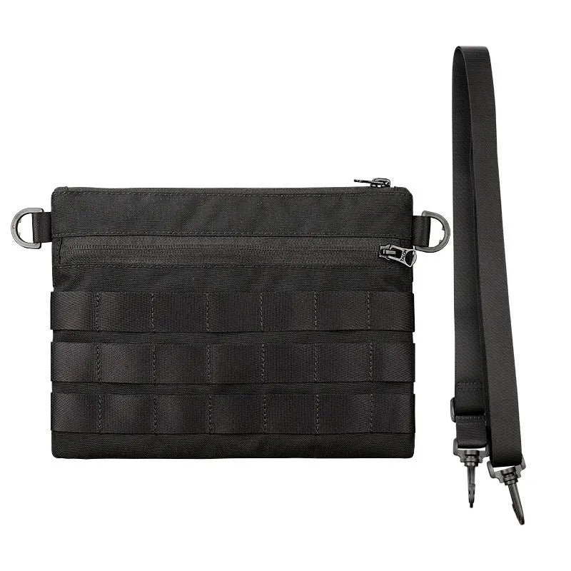 Black Oxford cloth portable outdoor kit measuring 18cm by 3.5cm for military enthusiasts