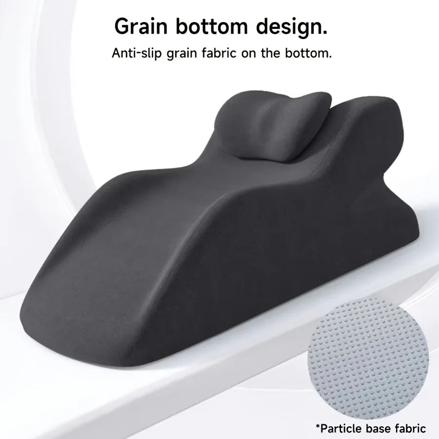 Stomach sleeper pillow in blue for comfortable prone resting positions