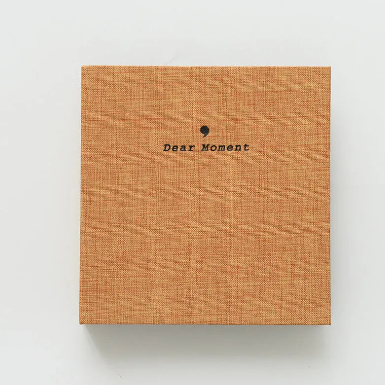 Cotton and linen loose-leaf pocket photo album for 3-inch and 5-inch prints with PP cover, beige colour