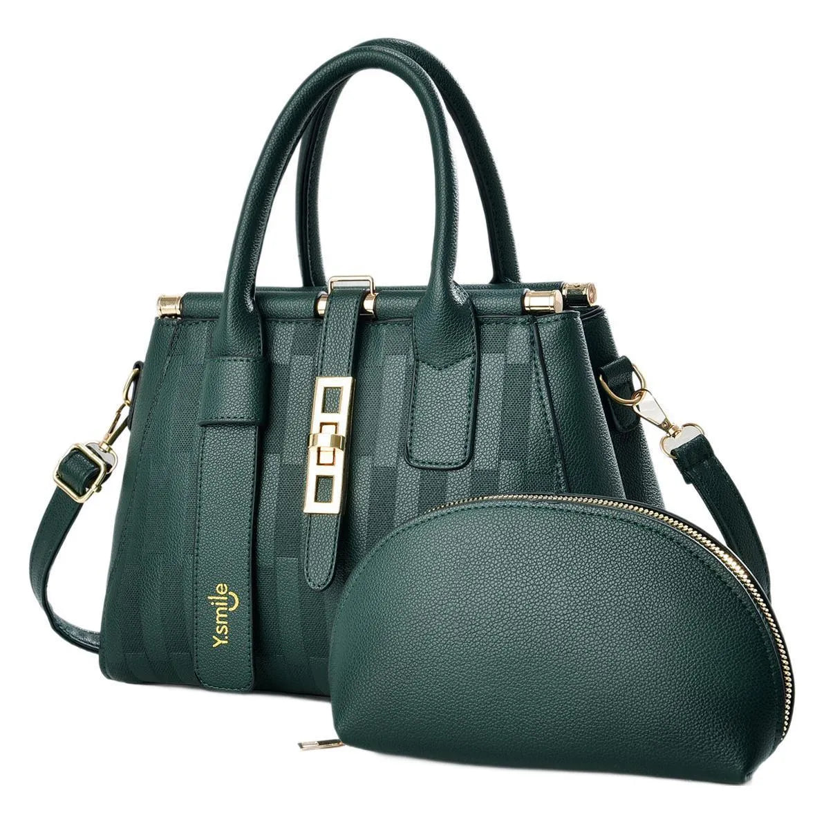 PU leather crossbody handbag with round suitcase shape in multiple colour options