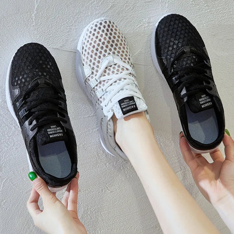 Casual hollow breathable sneaker with mesh upper and EVA sole in low-top design