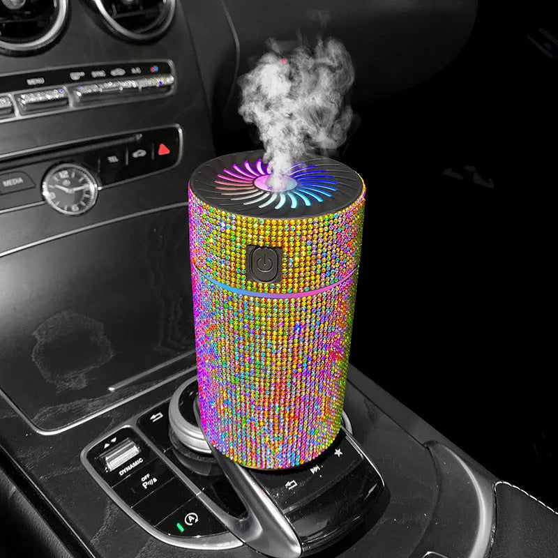 Car mounted air purification humidifier with USB cable in one of seven colour options