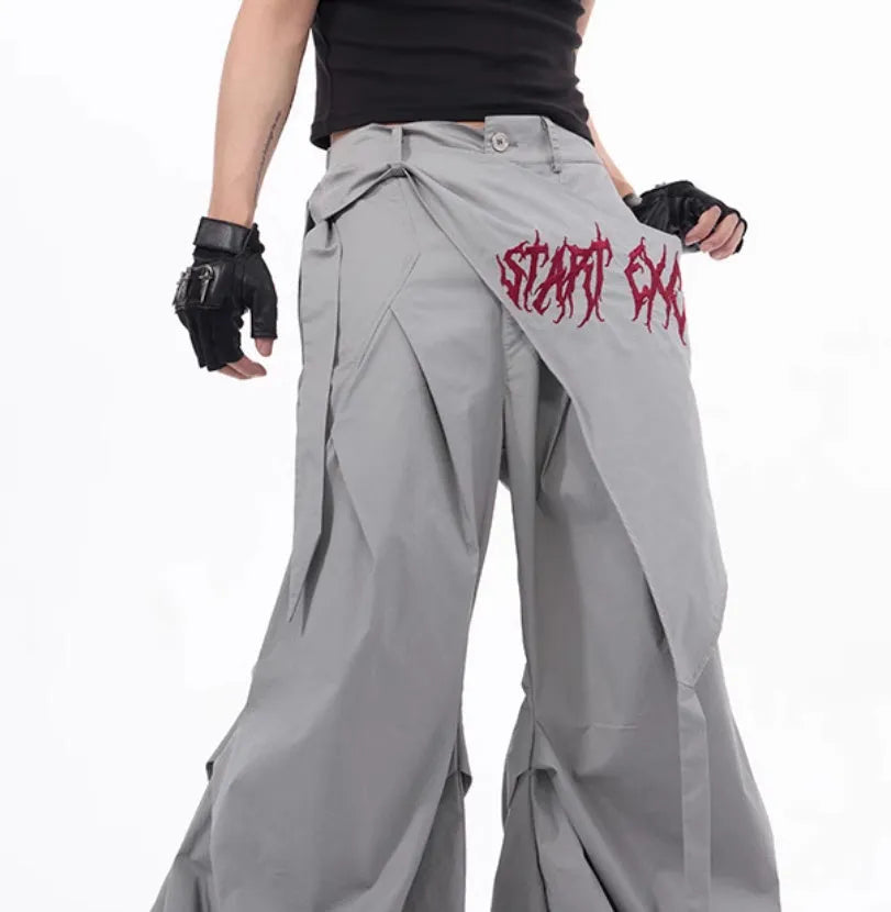 Boys summer wide-leg trousers in Korean style showing black and grey colour options