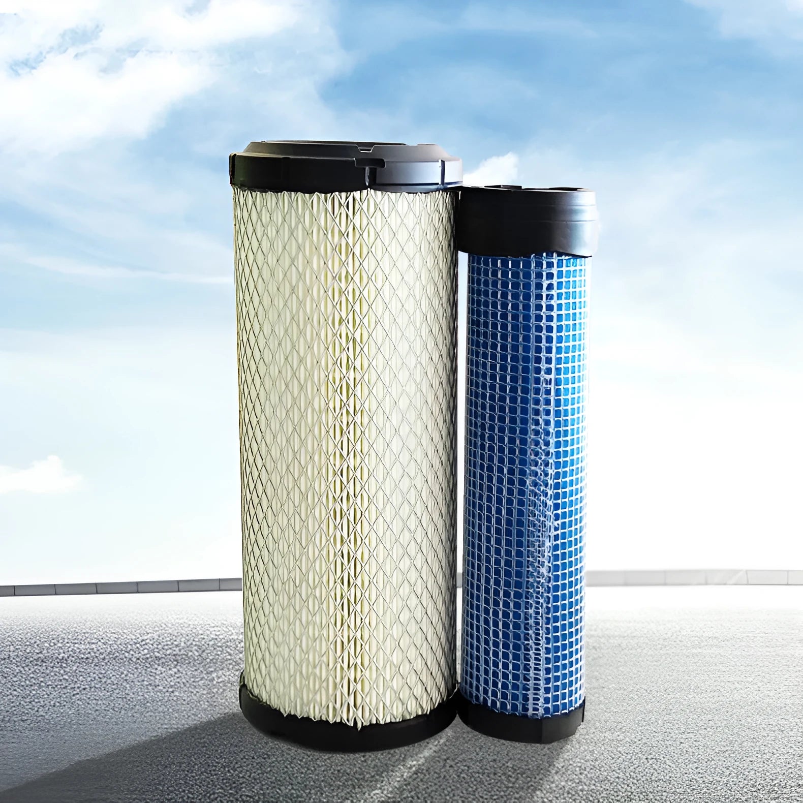 Donaldson engine air filter model 1027 with 106cm diameter dimensions showing folding filter element construction