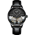 Automatic men's watch with tourbillon and moon phase complications in titanium case