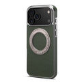 Denior genuine leather electroplating magnetic phone case with bracket for Apple iPhone