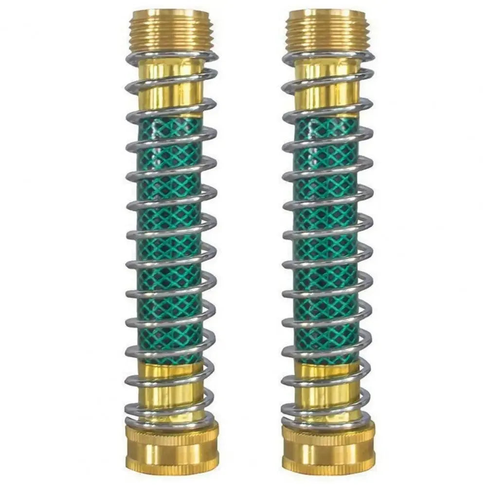 15 cm garden spring hose connector with brass threaded joint and spiral spring for pipe protection