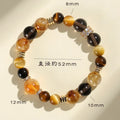 Women's natural yellow tower crystal string beads bracelet with 10mm Jinba comprehensive beads