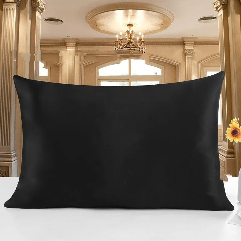 Double-sided 19 M silk pillowcase in apricot colour, showing smooth satin weave texture.